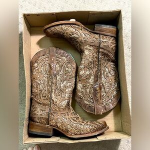 Corral Cowboy Boots with Glitter Inlay